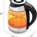 Chefman Electric Kettle with Temperature Control, 5 Presets LED Indicator Lights, Removable Tea Infuser, Glass Tea Kettle & Hot Water Boiler, 360 Swivel Base, BPA Free, Stainless Steel, 1.8 Liters