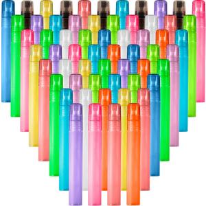 Patelai 60 Pieces 10 ml Plastic Spray Bottles Empty Fine Mist Sprayer Bottles for Travel Essential Oils Perfume Supplies(Multicolored)