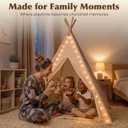 Teepee Tent for Kids, Indoor & Outdoor Adventure Teepee Tent with LED Light, Premium Cotton Canvas & Natural Wood Poles, Easy Assembly, Play Tent for Boys & Girls Ages 3-10, 47.2L x 59H inches