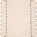 GarveeHome Scalloped Bow Rug for Living Room, Solid Beige Rug for Dorm, Washable Rugs 5x7 Soft Low Pile Non Slip Scalloped Rugs for Nursery College Bedroom Decor Kids Room Playroom