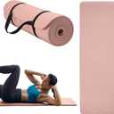 Gaiam Yoga Mat, Pilates & Exercise Mat, Thick Mat 2/5" (10mm) Workout Mat with Easy-Cinch Carrying Strap for Home & Gym Workouts