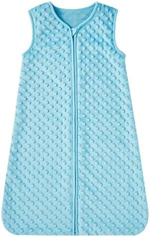 DaysU Baby Sleep Sack with Plush Dots 18-24 Months, 2.5 TOG Sleeveless Baby Wearable Blanket with 2-Way Zipper, Sleeping Bag for Toddler, Light Green Pack of 2