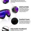 YISUGOOC 3 Pairs Motorcycle Goggles UV Protection Ski Goggles With 3 Pieces Neck Gaiter Riding Dust And Windproof (Blue/Black/White)