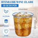Ziliny 50 Pcs Disposable Stemless Glasses 12oz Crystal Plastic Wine Glasses Clear Classic Pet Cup for Meeting Weddings Birthdays Cocktail Christmas Party Supplies (Light Blue), about 12oz