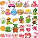 Funtery 30 Pcs Holiday Magnets Easter Fridge Refrigerator Magnets for Festival Home Locker Whiteboard Kitchen Dishwasher Decorations (Sweet)