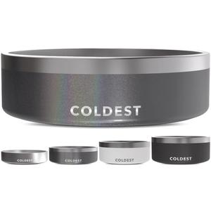 Coldest Dog Bowl - Anti Rust Metal, Non Slip, 3 Layers Insulated Stainless Steel Dog Bowls - Spill Proof & Heavy Duty - Water Bowl for Dogs, Cats & Pets, Dish Washer Safe (21 oz, Stardust Glitter)