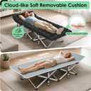 Suteck Camping Cot, Folding Camping Cot Bed for Adults Sleeping 1200D Double Layer Oxford Portable Folding Outdoor Cots for Camping W/Soft Pad Carry Bag for Home Office Nap Beach Travel