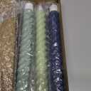 Baquler 6 Pcs Sage Green Flameless Taper Candle Twisted LED 9.65 Inch Taper Candles Battery Operated Twisted Candlesticks for Summer Wedding Birthday Home Party Holiday Dinner Fireplace Decor