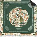 Green Chinoiserie Peacock Mahjong Mat for Table 31.5x31.5, Orange Floral Green Peacock Chinese Non-Slip Noise Reduction Mah Jong Table Mat, Peacocks Decor, Peacocks Gift, Mahjong Gifts for Women