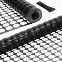 Ohuhu Plastic Garden Fence Safety Fence, 4'x100'/10.7LB Reusable Netting Plastic Mesh Fence Roll, Temporary Fencing for Animal Barrier Construction Snow Fence Poultry Rabbits Chicken Dogs Deer