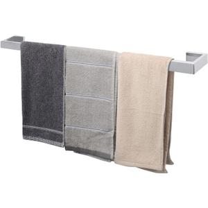 TocTen Bath Towel Rack - Square Base Thicken SUS304 Stainless Steel Towel Bar for Bathroom, Bathroom Bar Accessories Towel Rod Heavy Duty Wall Mounted Towel Holder (Polish Chrome, 30 Inch)