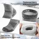 Ultra Thick Thermal Merino Wool Socks for Men and WomenFleece Lined Winter Hiking Warm Boot Work Socks 3 Pairs (5-9)