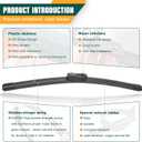 Windshield Wiper Blades Replacement for Mazda CX5 CX9 2017 2018 2019 2020 2021 2022 2023 Original Factory Quality Front Rear Wiper Blade Set - 24" 18" 14" (Set of 3)