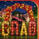 2026 Graduation Decorations 4 FT Grad Marquee Letter Large Class of 2026 Light up Sign Graduation Party Decor for Kindergarten Preschool High School College Pre-cut Foam Board(Red & Gold)