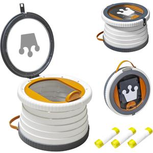 2025 Upgraded Portable Potty Training, Travel Potty for Toddler, Portable Toilet for Kids Foldable, Apply to Seat Emergency Toilet for Camping, Outdoor,Car,3 Rolls of Garbage Bags (Transparent-Gray)