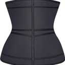 YIANNA Waist Trainer for Women Latex Underbust Training Belt Tummy Control Waist Cincher Sport Girdle (Black)