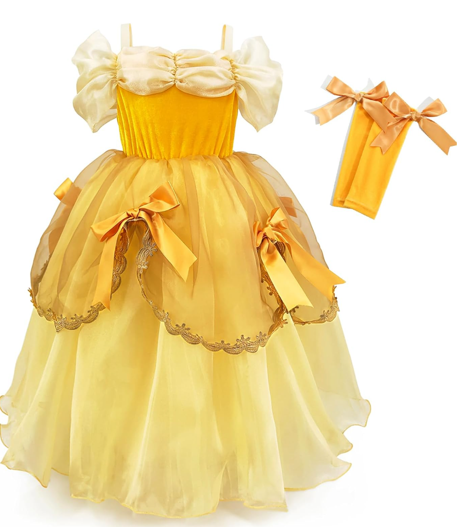 TYHTYM Deluxe Princess Costumes Little Girls Dress Kids Fancy Gown Cosplay Halloween Party 120