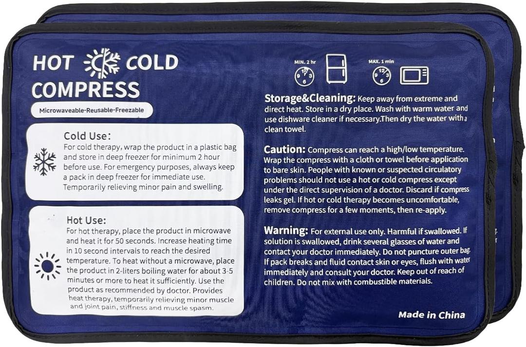 Gel Soft Flexible Ice Pack for Injuries - 2 Pack (Medium 7.5" x 11.5") Reusable Hot & Cold Compress for Pain Relief, Freezer Cold Pack for Hip, Shoulder, Knee - Cooling Gel Pad for Swelling, Bruises