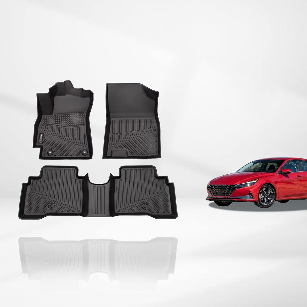 KELCSEECS Floor Mats Custom for Hyundai Elantra Hybrid 2026 2025 2024 2023 2022 2021 All Weather Protection TPE Heavy Duty Non-Slip Automotive Floor Liners Front & 2nd Row full set Accessories, Black