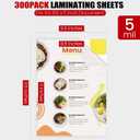 CAREGY 300 Pack Laminating Sheets, Holds 8.5 x 11 Inch Sheets,5 Mil Thermal Laminating Pouches,9 x 11.5 Inches Lamination Sheet Paper for Laminator, Clear, Letter Size, Office and School Supplies