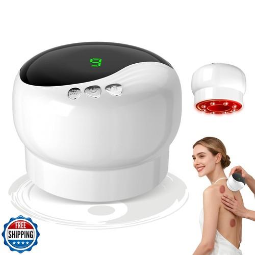 Miula Lymphatic Drainage Massager with 9Level Heat & Red LightWireless Gua Sha Tool for Muscle Relaxation, LCD Display, TypeC Fast Charging，Portable Cupping Massager
