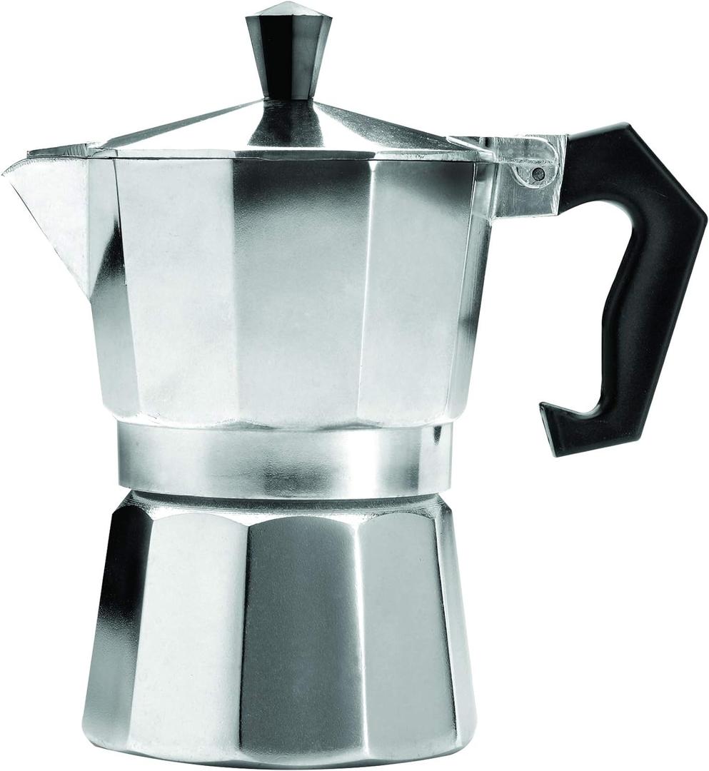 Primula Classic Stovetop Espresso and Coffee Maker, Moka Pot for Italian and Cuban Caf Brewing, Greca Coffee Maker, Cafeteras, 3 Espresso Cups, Silver