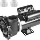 VEVOR 2 Speed SPA Pump, 48-Frame, AC 110V Hot Tub SPA Pump, 1.5 HP / 150 GPM / 42.65 ft High Speed or 0.46 HP / 70 GPM / 9.18 ft Low Speed, 2'' Port 90 Rotational Interface for Hot Tub Black