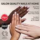 Glamnetic Press On Nails - Sweetie Set | Super Short Pink Fake Nails, Extra Short Salon Quality Milky Nails | 12 Sizes - 30 Nail Kit with Glue