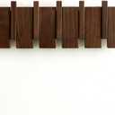 Wood Coat Rack Wall Mount - Large Walnut Piano Coat Rack wtih 5 Hooks for Hanging Clothes,Keys,Robes,Purse,Towels,Modern Decorative Wall hooks Heavy Duty Hanger Organizer for Bathroom/Bedroom/Entryway