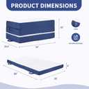 CYMULA Folding Mattress Twin XL Size, Memory Foam 6 inch Tri Portable Trifold Mattress Topper with Breathable & Washable Cover, Sofa Bed for College, Dormitory,Guest Use & Travel, 38"x80"x6"
