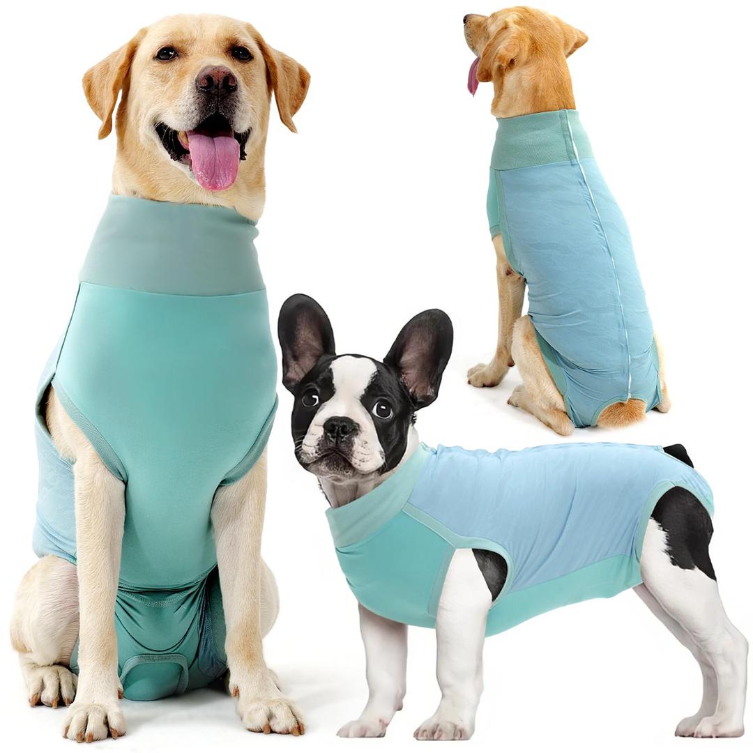 Dotoner Dog Surgery Recovery Suit Dog Suit for Male Female Neuter Anti-Lick Abdominal Wounds Bite Protective Outfit Alternative E-Collar & Cone Breathable Spay Suit for Dogs, Medium