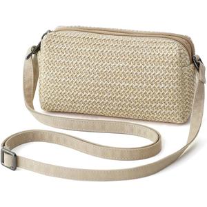 Small Crossbody Bag for Women (Straw-off-white-horiz)