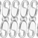 4 x Clysoru Double Lobster Clasps and Closures Grade A 316 Stainless Steel Lobster Claw Clasps Gold and Silver for Necklace Bracelet Jewelry Making DIY Craft Made in Italy.