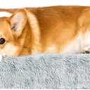 Fluffy Orthopedic Dog Beds for Small Dogs with Washable Removable Cover Dog Crate Bed Egg Crate Foam Support Plush Pet Pad Mat with Anti-Slip Bottom(Grey,30 * 20)