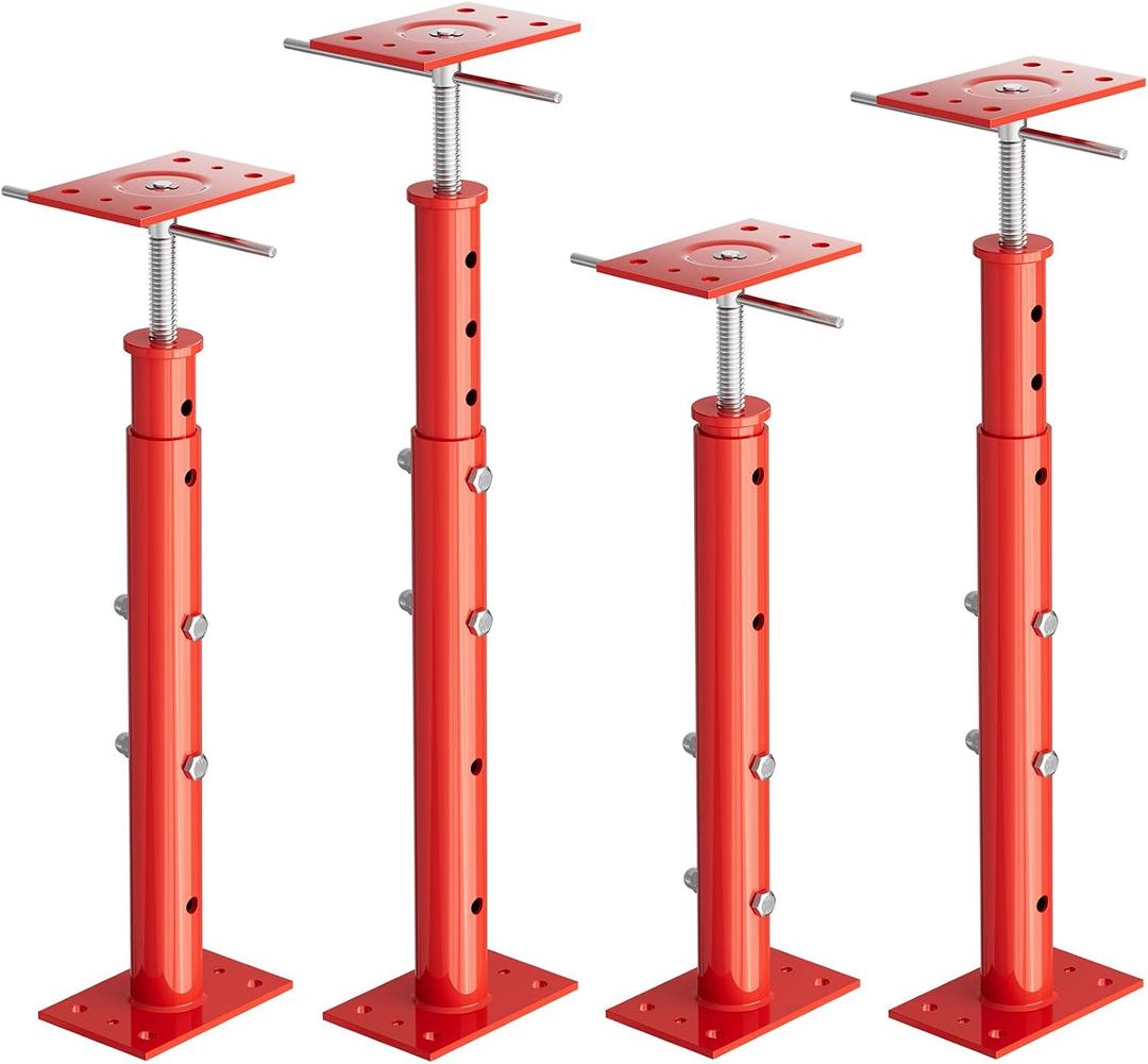 House Jacks for Leveling, 4 Pack House Floor Jack 19-36 Inch Adjustable Jack Posts, 11023 lbs Heavy Duty House Jacks for Basement, Crawl Space, Foundation, Floor Joists, Porch & Roof Beam Support