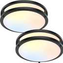 30W Flush Mount Ceiling Lights Black, 10inch LED Ceiling Light Fixtures 3600lm Super Bright, 2700K/3000K/4000K/5000K/6500K Adjustable Ceiling Lights, Dimmable Ceiling Lamps for Kitchen Bedroom, 2Pack