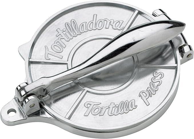 HIC Kitchen Taco Making Tools, Tortilla Press, Heavyweight Aluminum, Forms 6-Inch Tortillas and Artisan Flatbreads