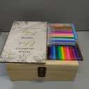 Draupnir 92 Pcs Fun Baby Shower Games Sign Kit Babies Coloring Blocks for Baby Shower, Wooden DIY Blank Blocks Freehand Painting with 36 Paint Markers