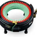 Addi Express King Size Knitting Machine, 46 Needle Round Loom with Row Counter and Hand Crank, Black, 17.7 Inch Flat Panel Width