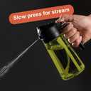 CXINYI - 16oz/470ml Olive Oil Dispenser for Kitchen with Stickers - 2 in 1 Olive Oil Sprayer for Cooking, Air Fryer, and Salad, Black&Green (Light-Proof Kitchen Gadget)
