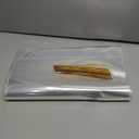 Wowfit 50 CT 12x16 inches Large Clear Bottom Gusset Cellophane Gift Bags with 6" Gold Twist Ties, Cello Packaging for Baby Showers, and Wedding Gift Wrapping