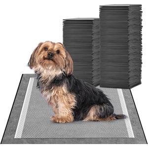 MIZOK Puppy Pads for Dogs 23X24in Pet Pads, Charcoal Odor Eliminating Wee Wee Pads for Dogs Absorbs Up to 4 Cups Urine, 6 Layers Leak-Proof Puppy Pads Pet Training Pads (100 Counts)