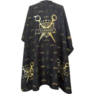 Barber Capes for Men, Hair Cutting Cape with Metal Snap Closure, 100% Polyester Salon Cape, Waterproof & Light Weight & Machine Washable- 63”× 56” (Black & Gold)