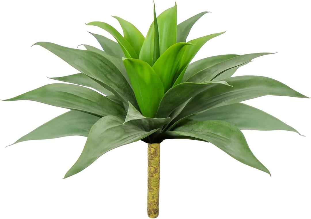 Artificial Agave Succulent Plants, 24 Inch Large Size, Faux Succulents Stems Fake Plant for Home Office Garden Yard Indoor Outdoor Decor (24"W, Green), Pack of 2