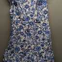 PRETTYGARDEN Women's Spring Summer Maxi Dresses 2026 Casual Wrap V Neck Floral Ruffle Sleeve Flowy Long Beach Boho Sun Dress, Size: X-Large (White Blue Flower)