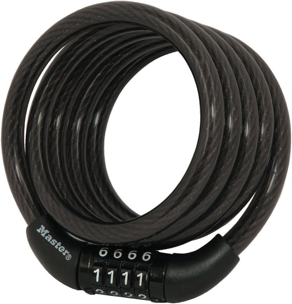 Master Lock Bike Lock Cable with Combination Black, 8143D