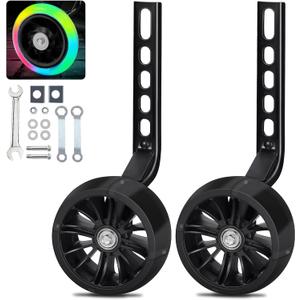 PRUNUS Flash BIKE Training Wheels for 12 14 16 18 20 Inch.Training Wheels for Kids Bike is Heavy Duty.Bicycle Training Wheel is Suitable Single Speed Bike