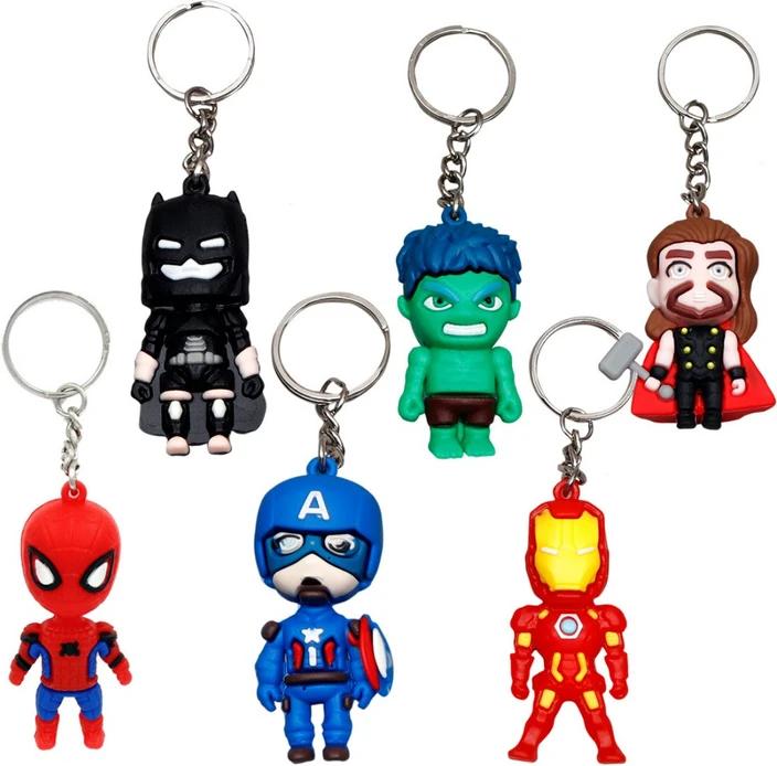 Rubber Key Chain Set Assorted Figures