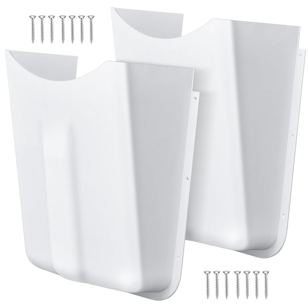 2 Pcs Lavatory Protector, White ABS Lavatory Shroud Bathroom Sink Cover with 7 Flat Head Self Tapping Screws for Concealing Pipes Under Sink for Easy Installation Fits Standard Basin