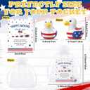 60 Set Patriotic Eagle Duck Figurine Mini Resin 4th of July Party Favors Gifts Red White Blue Tiny Patriotic Animal Ornament with Card Organza Bag for Memorial Day 250th Anniversary Party Decor